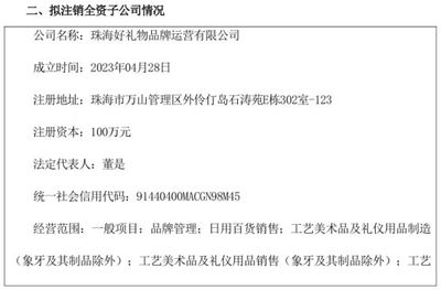 希爾傳媒擬注銷全資子公司珠海好禮物品牌運營